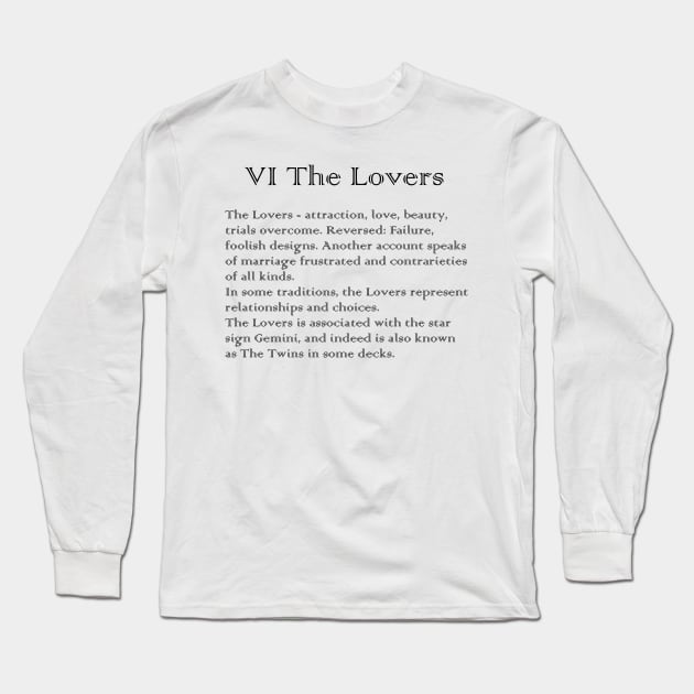 The Lovers Tarot Arcana meaning Long Sleeve T-Shirt by Demonic cute cat